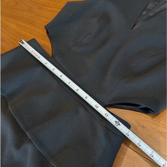 Jay Godfrey Black Cut Out Waist Sleeveless Ruffle Sheath Midi Dress, size 4 - Picture 6 of 7